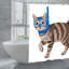 Rideaux de douche Cat In Snorkel, 71 x 71