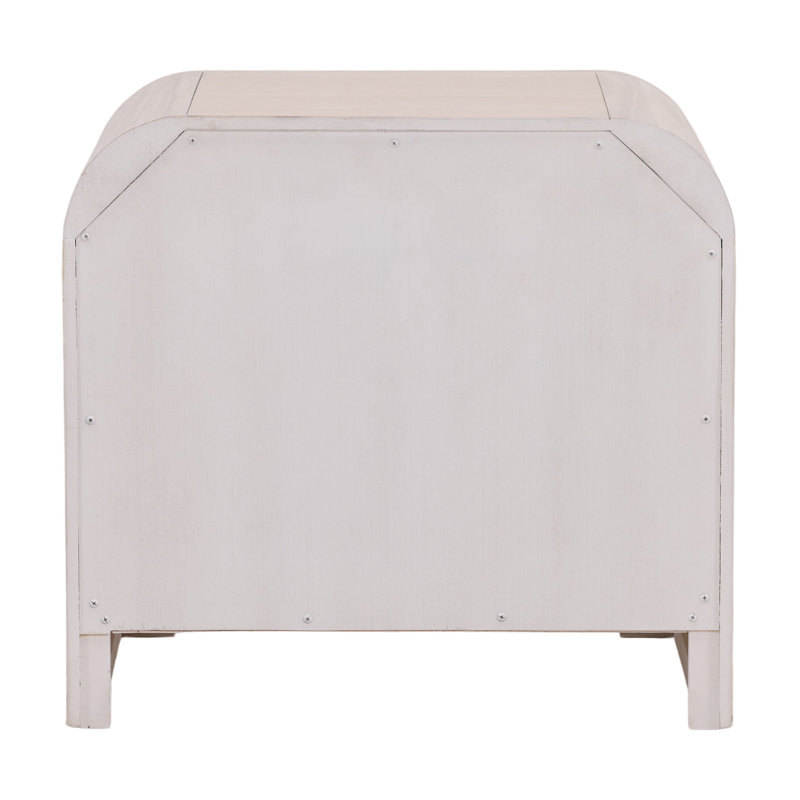 Portland 2-Drawer Rubberwood Nightstand. Bleach Natural