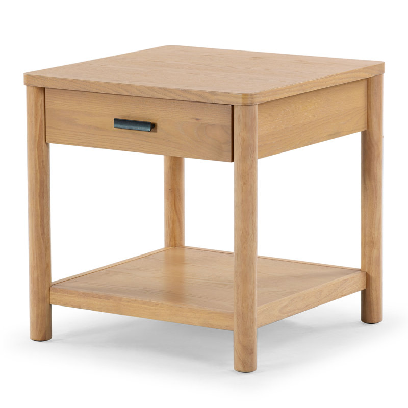Jaylessa Wood 1 Drawer End Table, Natural
