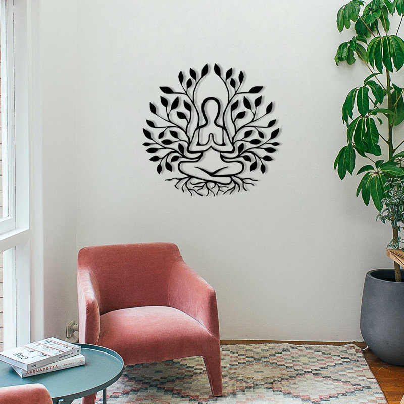 Stylish Decorative Metal Wall Accessory, Black, 20.1 x 20.5 inches | 100% Metal Construction, Thickness: 0.05 inches | Perfect for Modern Home Decor, Durable and Eye-Catching Design for Any Room