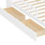 Lit simple blanc avec compartiments de tête de lit et garde-corps - Construction spacieuse et spacieuse avec rangement-1253450541