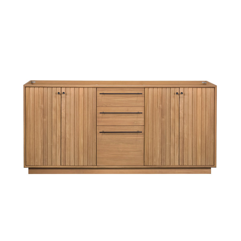 Carter Meuble-lavabo double en teck naturel