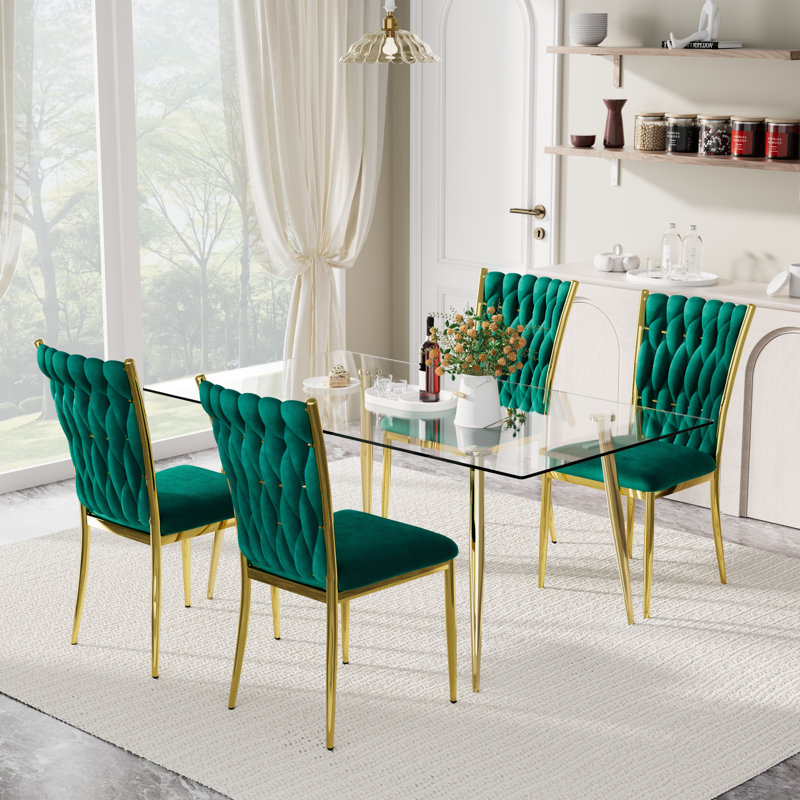 Ensemble repas rectangulaire pour 4 à 6 personnes, Vert, H 29,5 po x L 63 po x l 31,5 po, 5