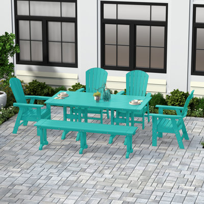 Geoff 6 - Person Patio Dining Set with Rectangular Table