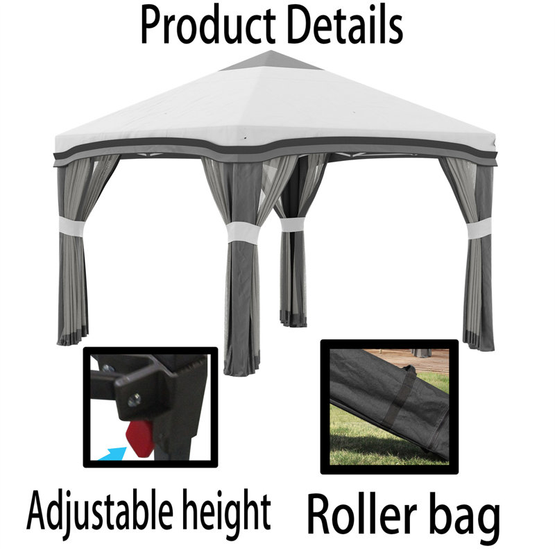10 Ft. W x 10 Ft. D Steel Gazebo