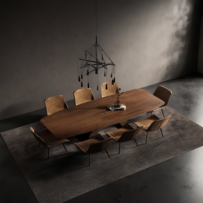Industrial Style Rectangular Solid Wood Dining Table, 29.5"H x 78.7"L x 31.5"W