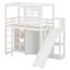 Lit mezzanine avec garde-robe, tablettes de rangement