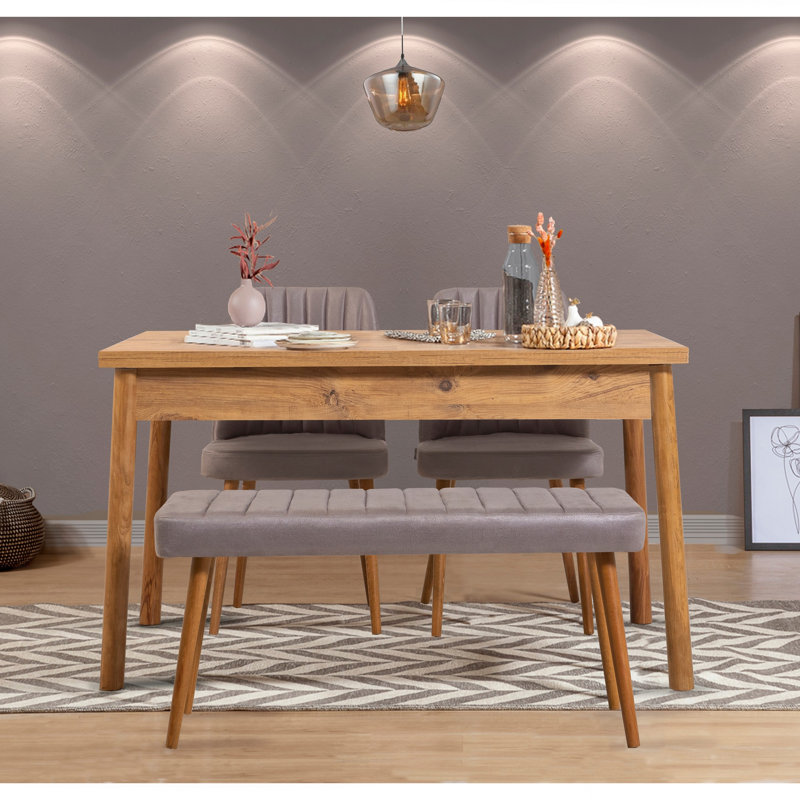 Caruso 4 - Person Dining Set,  Grey, Atlantic Pine, Atlantic Pine