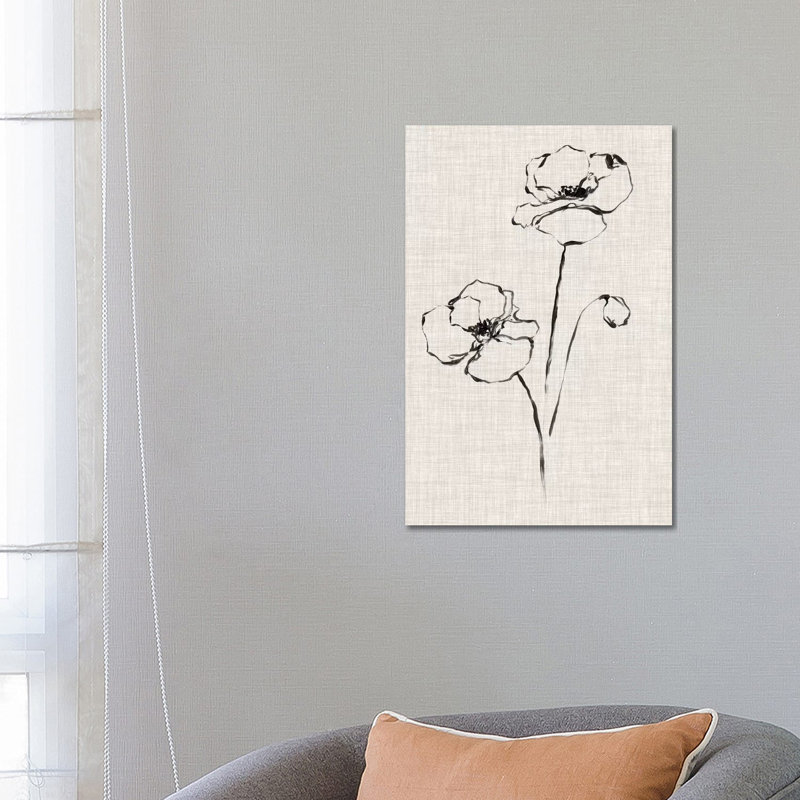 "Floral Ink Study III" par Ethan Harper, reproduction d’art sur toile, H 26 po x l 18 po x 1,5 po, Toile tendue, Aucun mat