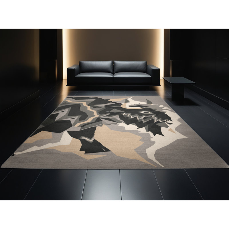 Tapis gris moelleux et moelleux à motif géométrique moderne et doux, 2 pi x 3 pi