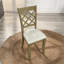 Chaise de salle à manger en bois massif à découpe en treillis croisé