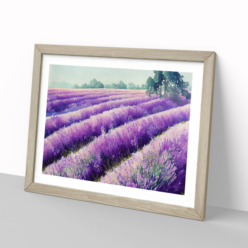 Lavender Field Vol.7 - Framed Print, 25cm H x 34cm W x 2cm D, Oak