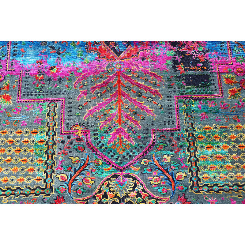 Tapis rectangulaire noué à la main, Rectangle 12 pi x 15 pi
