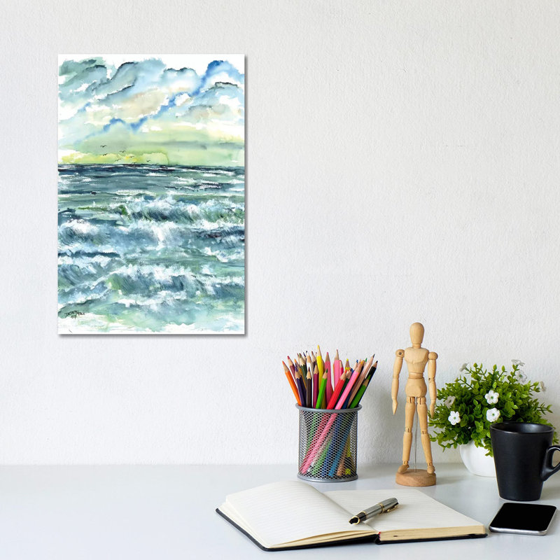 Waves Seascape by Derek McCrea - Wrapped Canvas Print, 20.32 cm H x 30.48 cm W