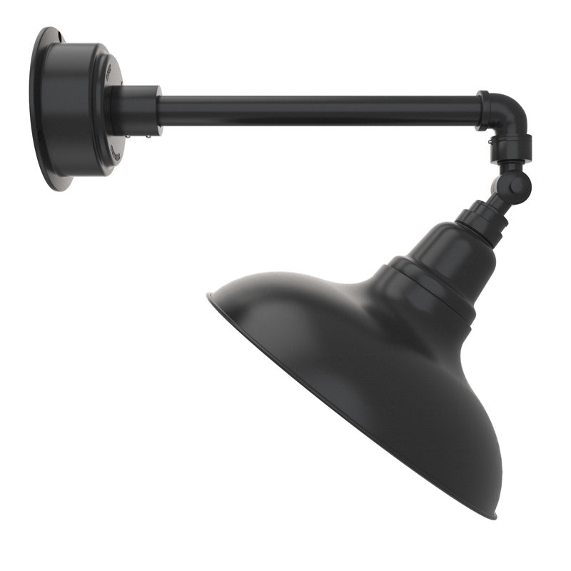 Luminaire de grange d'extérieur à DEL Adesh, Noir mat