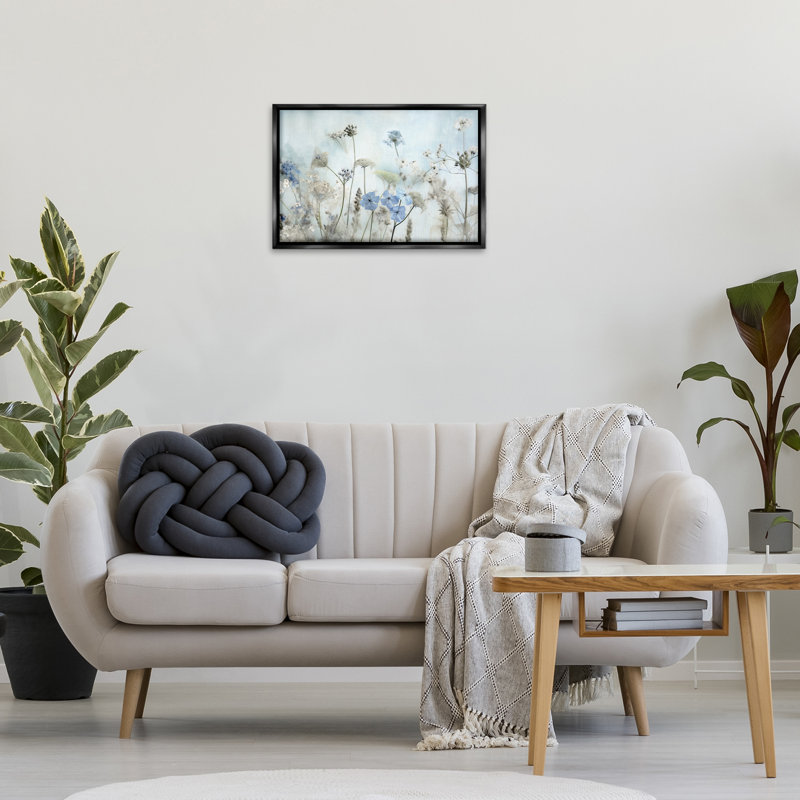  Toile flottante encadrée «Blooming Subtle Wildflowers» par Irene Weisz, Cadre flottant noir de jais, H 17 po x l 25 po