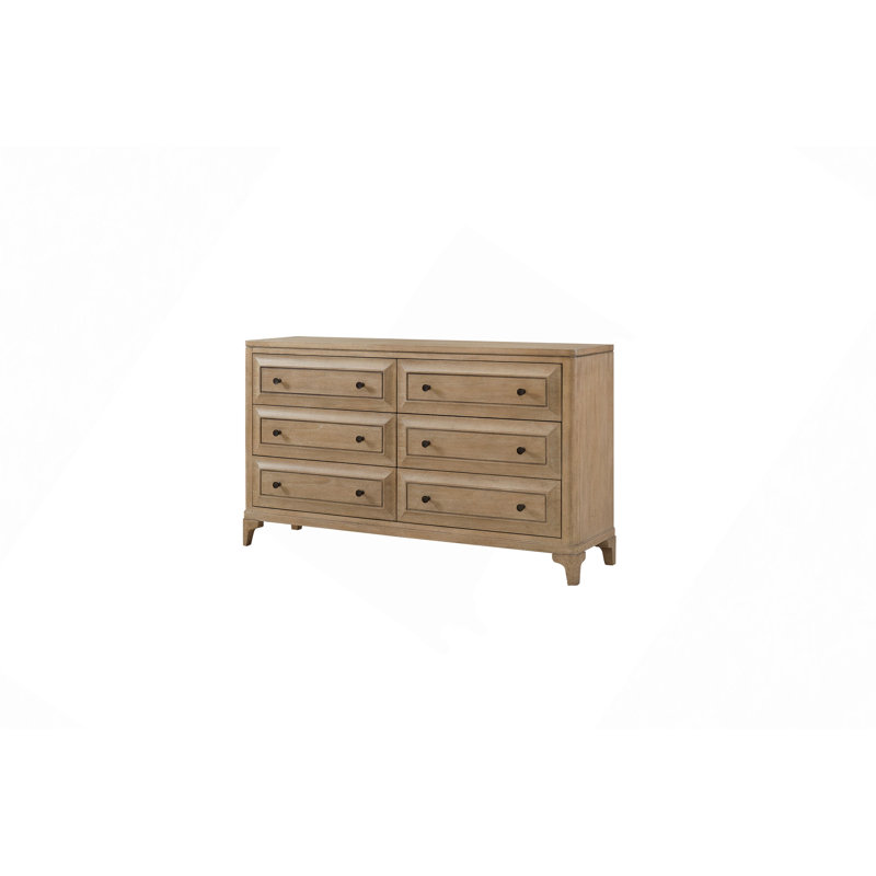 Commode à 6 tiroirs, finition sable moderne