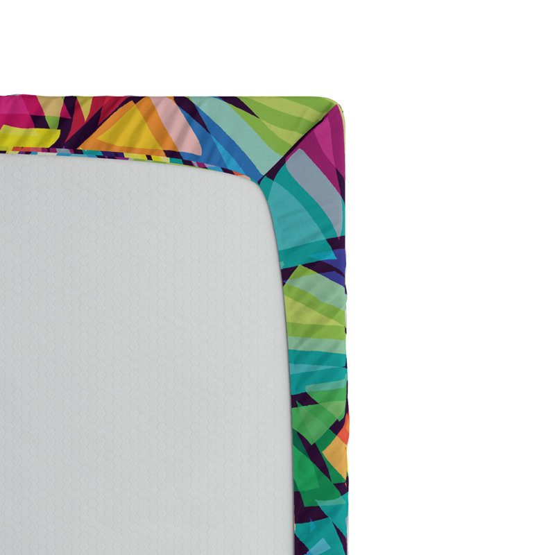 Indie Microfiber Geometric Fitted Sheet, Full/Double Fitted Sheet