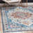 Samira Tiefi Blue Red Multi Machine Washable Traditional Medallion Indoor Area Rug, Flat Pile for Living Room & Bedroom - Blue, 6x9-717174879