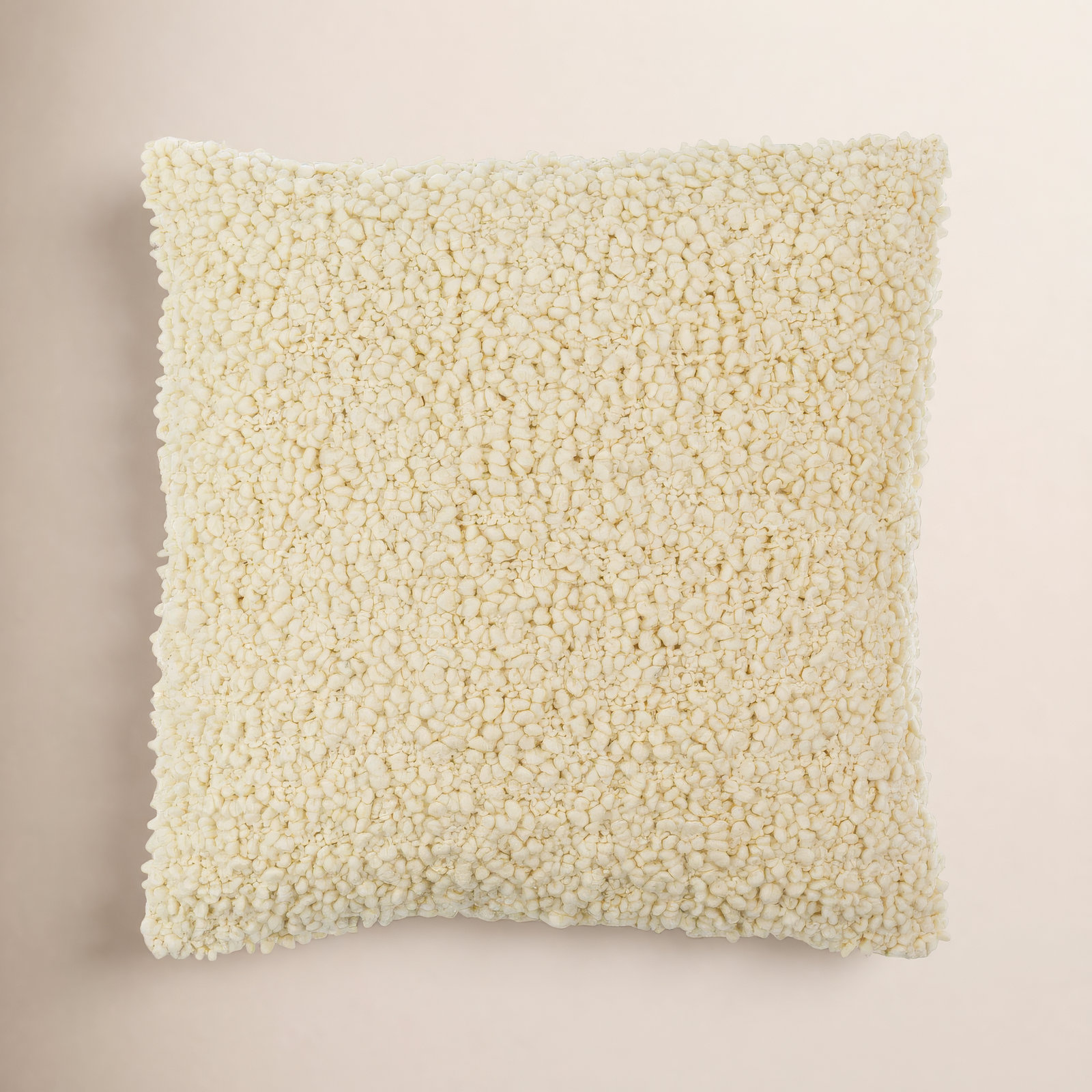 Anella Throw Square, 22"H x 22"W, Beige, Pillow Cover Only - No Insert