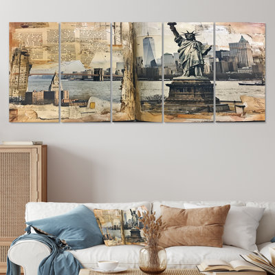 Gieselle, art mural sur toile New York, 5 pièces