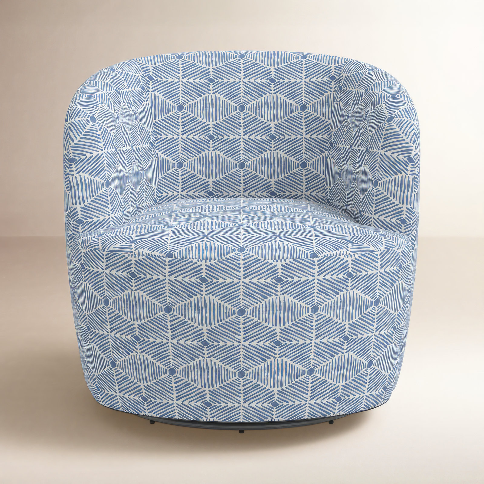 Mina Swivel Barrel Chair, Painted Diamond Dusty Blue
