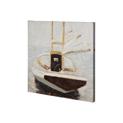 Home for the Night a Hand Embelished Textured Canvas