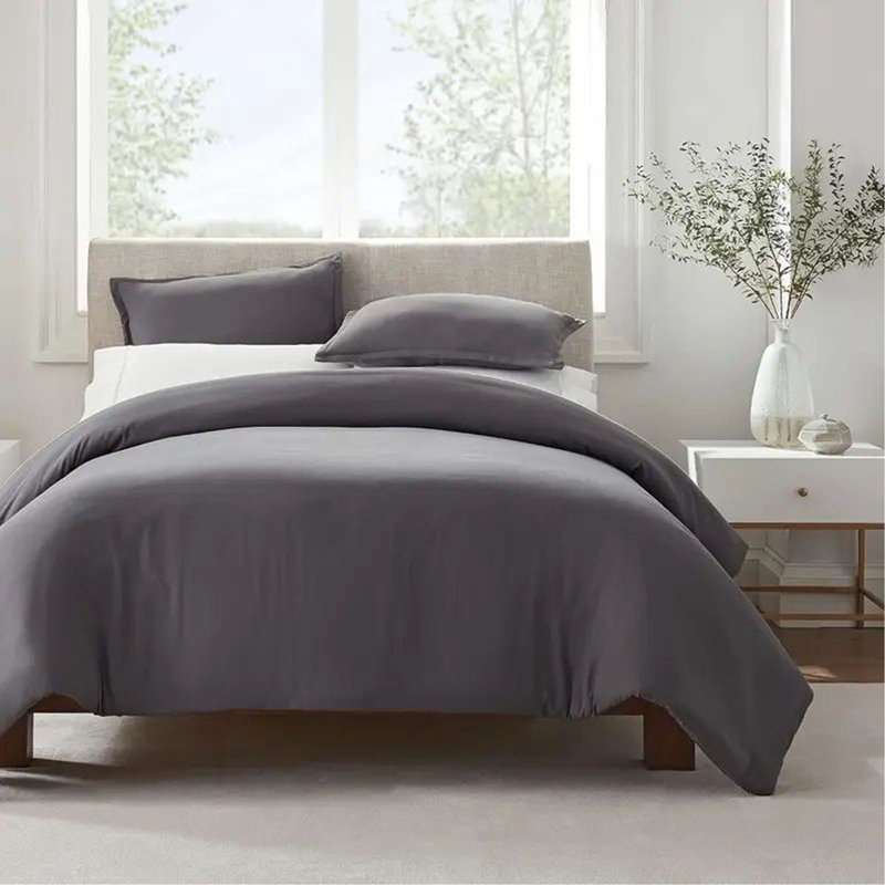 Simply Clean Solid Duvet cover Grey Queen, Queen Duvet Cover