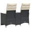 Canapé de jardin inclinable Vidaxl, noir, blanc crème-116119958-116119961