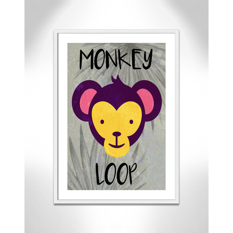 «Monkey Loop», impression sur papier, H 34,5 po x l 24 po x P 1,18 po, Encadré de boîte blanc