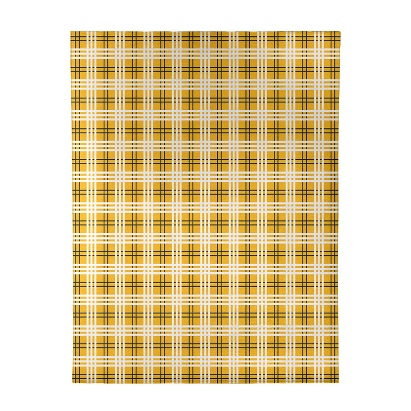 Tapis jaune à carreaux, Rectangle 8 pi x 10 pi
