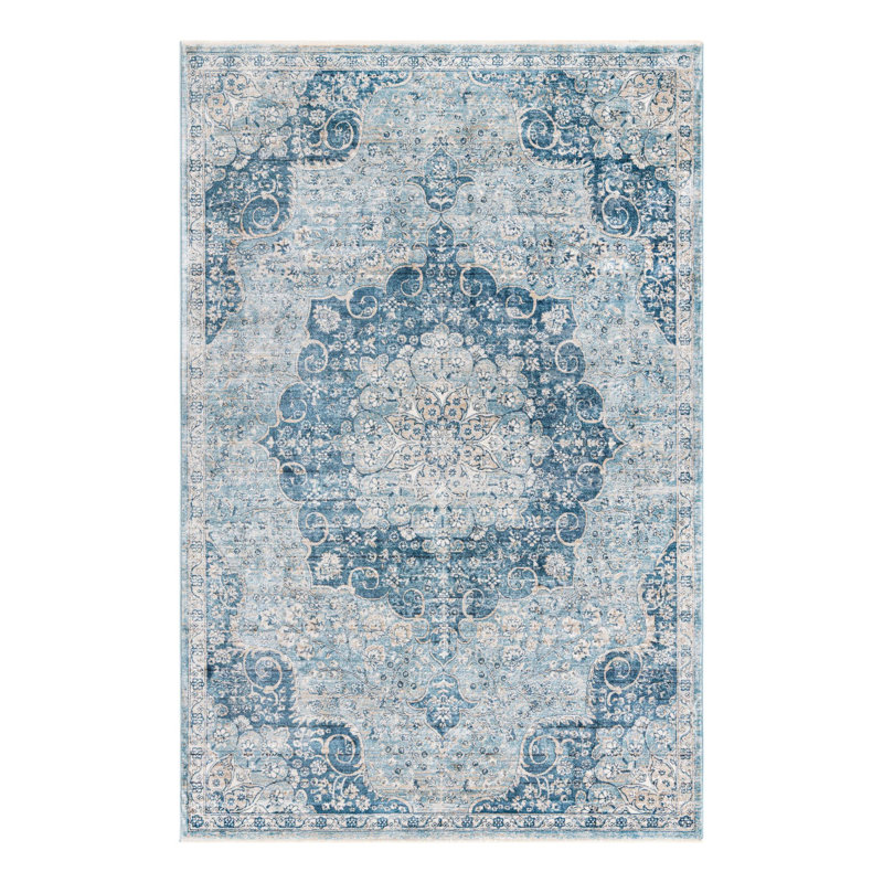 Tapis bleu marine Alabama, Rectangle 6 pi x 9 pi 2 po