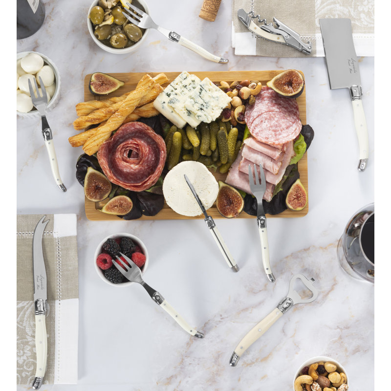 Ensemble de 9 pièces de charcuterie et de bar avec fausses poignées ivoire French Home Laguiole Essential