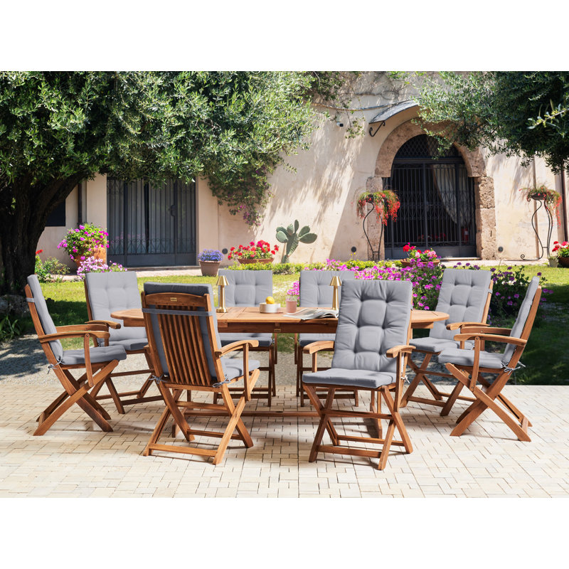 Set of 8 Back/Seat Cushions MAUI PREMIUM, Light Grey