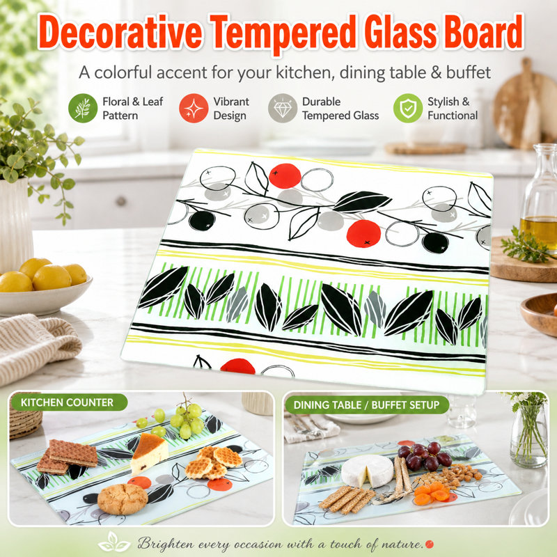 Ebern Designs Glass Cheese Board