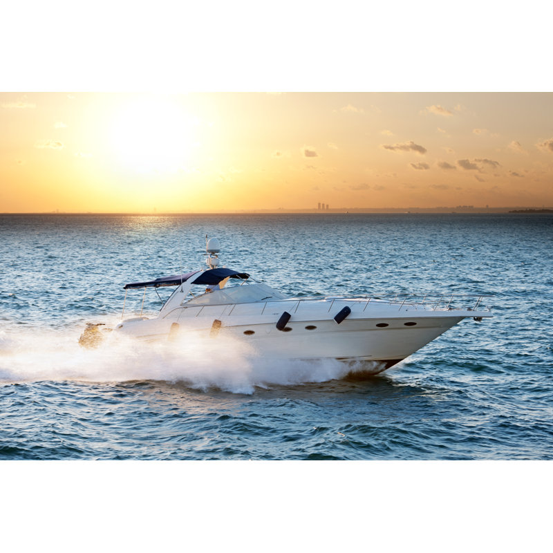 Luxury Speedboat by 101cats - No Frame Art Prints on Canvas, 51cm H x 76cm W