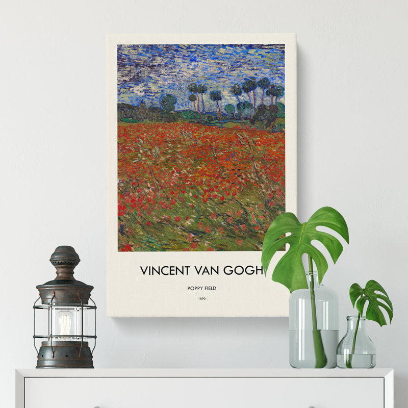 Poppy Field by Vincent Van Gogh - Wrapped Canvas, 50cm H x 35cm W x 3cm D