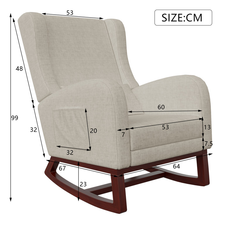 Solid Wood Rocking Chair, Beige