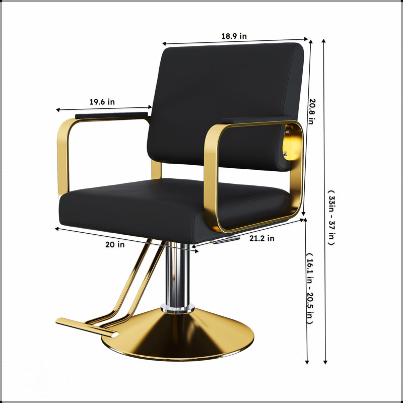 Hydraulic Salon Chair With 360° Swivel, Non-Tilting Design, And High-Density Memory Foam For Ultimate Comfort And Durability