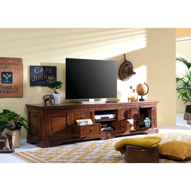 Oxford Unfinished TV Stand for TVs up to 88, Nougat