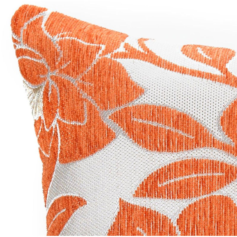 Darionne Floral Square Throw Cushion, Oranger, 45 x 45cm