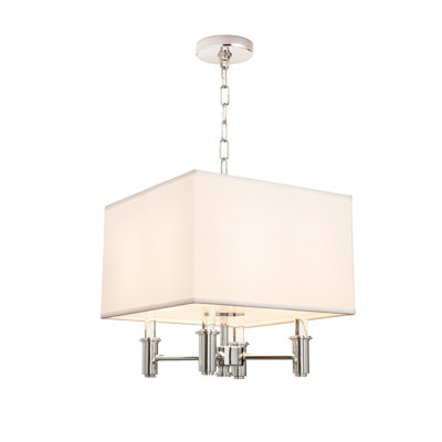 Plafonnier semi-encastré Dupont 4 LT en chrome poli Kalco
