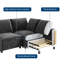 Canapé modulaire de 105 pouces, canapé en L en velours à 4 places avec port de charge et coussins moelleux, canapé à siège profond moderne et confortable-323642836
