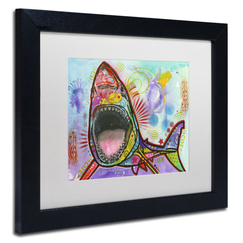 « shark 1 », reproduction d’art sur toile encadrée, H 11 po x l 14 po x P 0,5 po