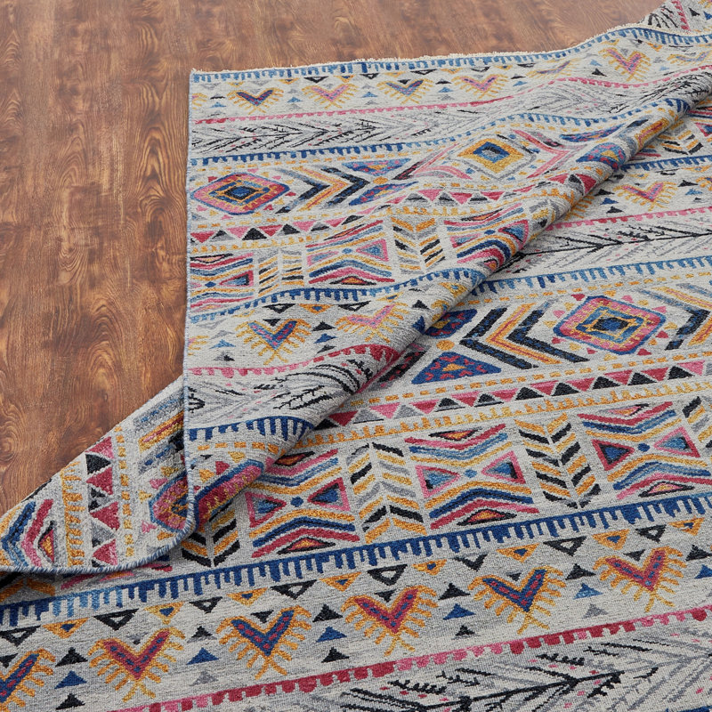 Tapis en laine tissé à plat à la main Mathism Prism, Rectangle 4pi x 6 pi
