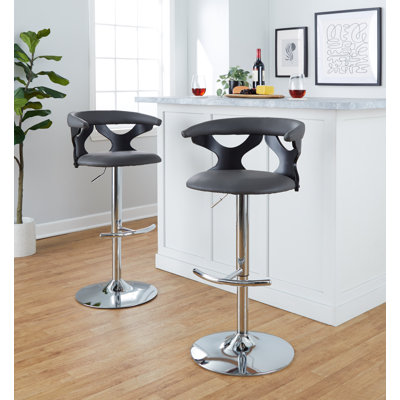 Gardenia Swivel Upholstered Adjustable Height Counter Stool with Metal Frame