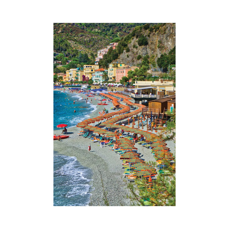 Take A Stroll @ Monterosso Al Mare Beach Cinque Terre by Zoe Schumacher - No Frame Print on Canvas, 20.32 cm H x 30.48 cm W