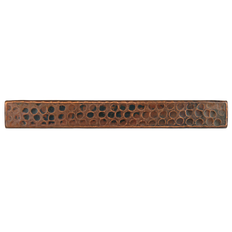 1" x 8" Hammered Copper Tile