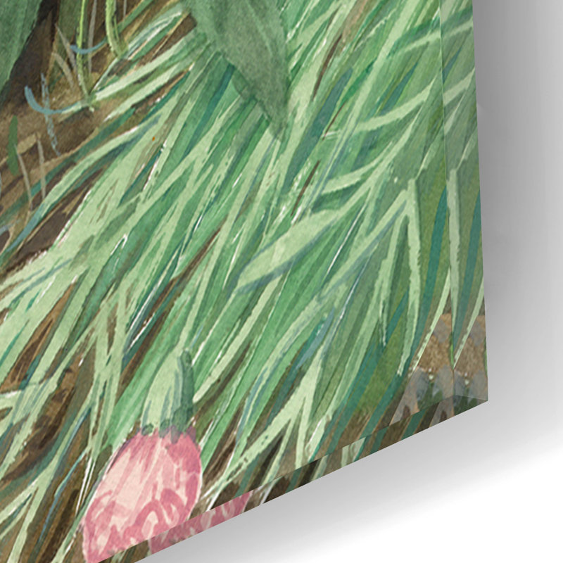 Art mural en verre acrylique 12 po x 16 po «Tabby Cat In Garden With Lupins Back» par Gale Pitt