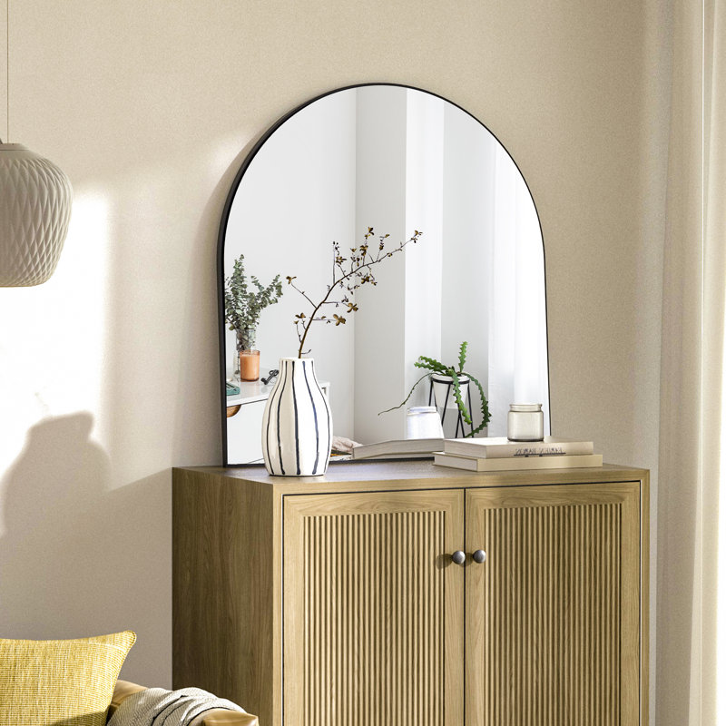Aluminum Flat Wall Mirror - Basics by Wayfair™, Black